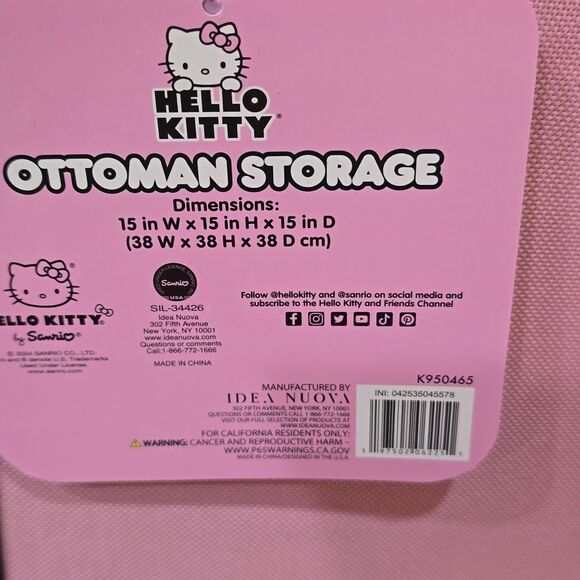 Hello Kitty Collapsible Storage Ottoman - Picture 15 of 16